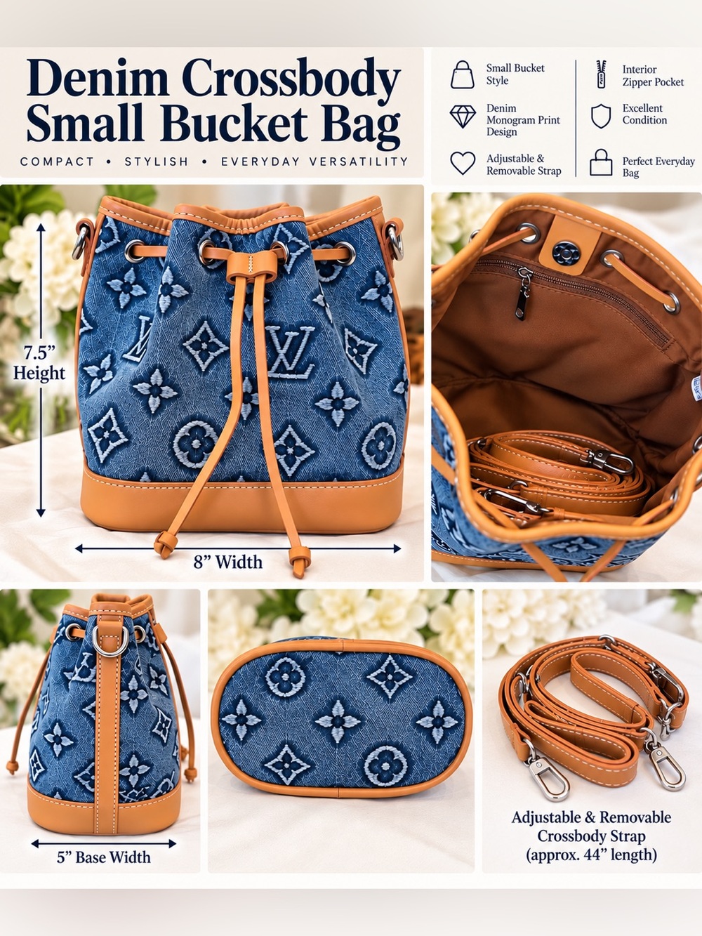 Denim Bucket Purse